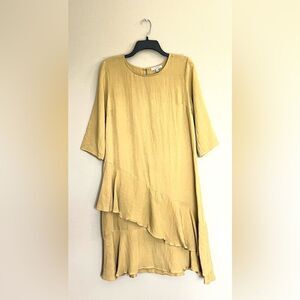 Polagram Mustard Ruffle Dress